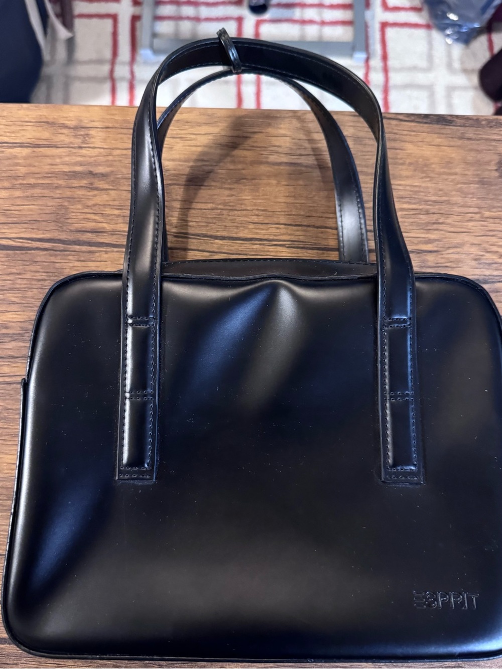 Vintage 90s Esprit Black Structured Mini Satchel Bowling Bag Y2K